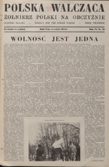 Polska Walcząca - Żołnierz Polski na Obczyźnie = Fighting Poland : weekly for the Polish Forces. R. 6, nr 36 (9 września 1944)