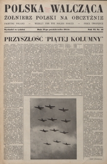 Polska Walcząca - Żołnierz Polski na Obczyźnie = Fighting Poland : weekly for the Polish Forces. R. 6, nr 42 (21 października 1944)