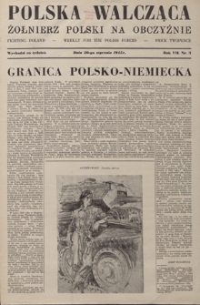 Polska Walcząca - Żołnierz Polski na Obczyźnie = Fighting Poland : weekly for the Polish Forces. R. 7, nr 3 (20 stycznia 1945)