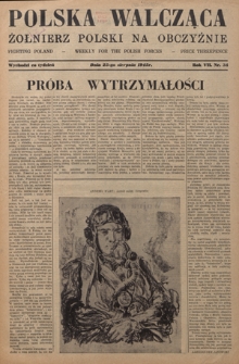 Polska Walcząca - Żołnierz Polski na Obczyźnie = Fighting Poland : weekly for the Polish Forces. R. 7, nr 34 (25 sierpnia 1945)