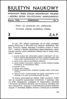 Biuletyn Naukowy Nr 3 (marzec 1933)