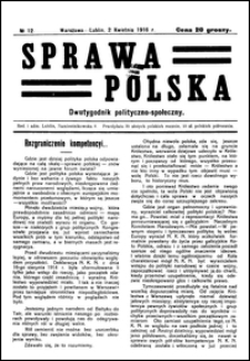 Sprawa Polska : dwutygodnik polityczno-społeczny. 1916, No 12 (2 kwietnia)