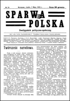 Sprawa Polska : dwutygodnik polityczno-społeczny. No 14 (7 maja 1916)