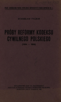 Próby reformy kodeksu cywilnego polskiego (1834-1854)