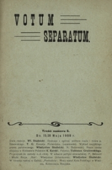 Votum Separatum. No 3 (15/28 maja 1908)