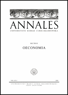 Annales Universitatis Mariae Curie-Skłodowska. Sectio H, Oeconomia. Vol. 54 (2020), 1 - Spis treści