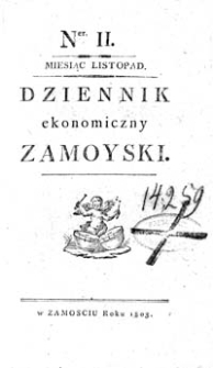 Dziennik Ekonomiczny Zamojski 1803 Nr 11