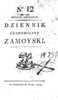 Dziennik Ekonomiczny Zamojski 1803 Nr 12