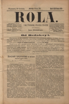 Rola : pismo tygodniowe społeczno-literackie R. 11, Nr 52 (18/30 grudnia 1893)