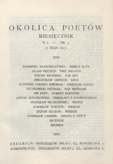Okolica Poetów : miesięcznik R. 1, Nr 2 (15 maja 1935)