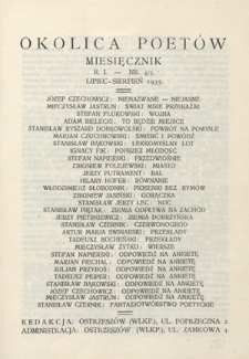 Okolica Poetów : miesięcznik R. 1, Nr 4/5 (lipiec/sierpień 1935)