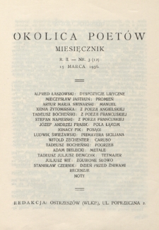 Okolica Poetów : miesięcznik R. 2, Nr 3=12 (15 marca 1936)
