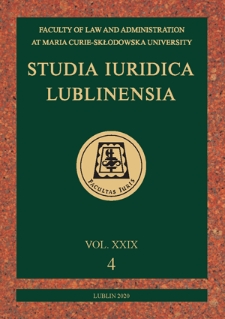 Studia Iuridica Lublinensia. - Vol. 29, 4 (2020) - Spis treści