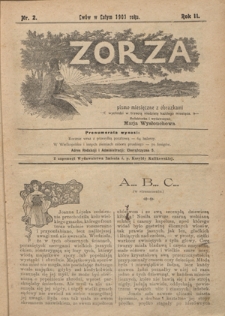 Zorza : pismo miesięczne z obrazkami R. 2, Nr 2 (luty 1901)