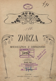 Zorza : pismo miesięczne z obrazkami R. 3 (1902). Spis treści