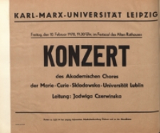 Koncert w Karl-Marx-Universitat Leipzig, 10.02.1978 r. : [afisz]