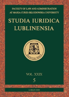 Studia Iuridica Lublinensia. - Vol. 29, 5 (2020) - Spis treści