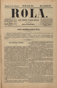 Rola : pismo tygodniowe, społeczno-literackie R. 12, nr 25 (11/23 czerwca 1894)