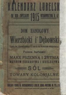 Kalendarz Lubelski Na Rok Zwyczajny 1915, R. 47
