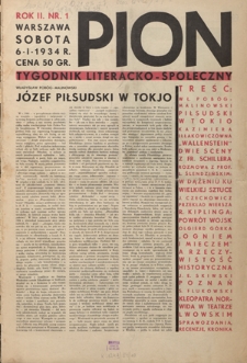 Pion : tygodnik literacko-społeczny R. 2, Nr 1 (6 stycznia 1934)