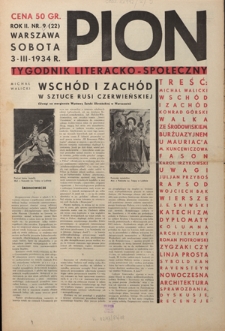 Pion : tygodnik literacko-społeczny R. 2, Nr 9 (3 marca 1934)