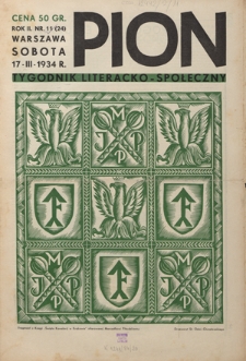 Pion : tygodnik literacko-społeczny R. 2, Nr 11 (17 marca 1934)