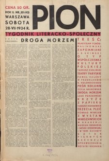 Pion : tygodnik literacko-społeczny R. 2, Nr 30 (28 lipca 1934)