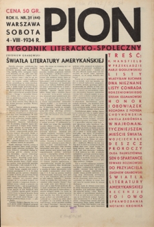 Pion : tygodnik literacko-społeczny R. 2, Nr 31 (4 sierpnia 1934)