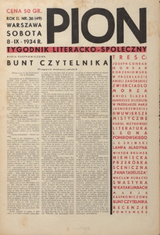 Pion : tygodnik literacko-społeczny R. 2, Nr 36 (8 września 1934)
