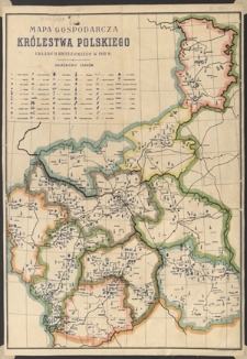 Mapa gospodarcza Królestwa Polskiego układu H. Brzezickiego w 1912 r.