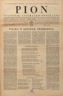 Pion : tygodnik literacko-społeczny R. 4, Nr 8=125 (22 lutego 1936)
