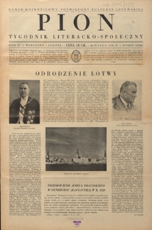 Pion : tygodnik literacko-społeczny R. 4, Nr 13=130 (28 marca 1936)