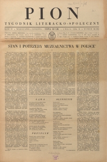 Pion : tygodnik literacko-społeczny R. 4, Nr 18=135 (2 maja 1936)