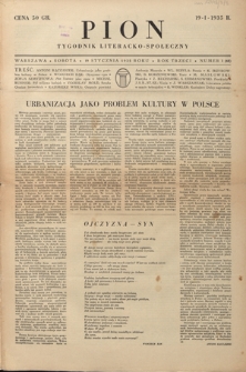 Pion : tygodnik literacko-społeczny R. 3, Nr 3=68 (19 stycznia 1935)