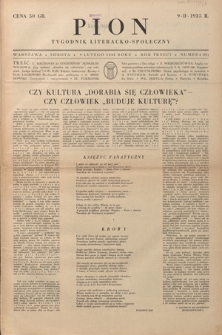 Pion : tygodnik literacko-społeczny R. 3, nr 6=71 (9 lutego 1935)