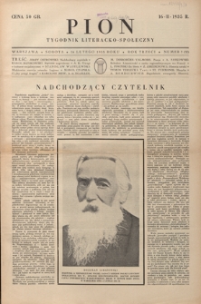Pion : tygodnik literacko-społeczny R. 3, nr 7=72 (16 lutego 1935)