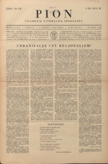 Pion : tygodnik literacko-społeczny R. 3, Nr 9=74 (2 marca 1935)