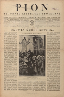 Pion : tygodnik literacko-społeczny R. 3, Nr 16=81 (20 kwietnia 1935)