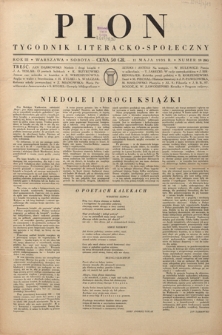 Pion : tygodnik literacko-społeczny R. 3, Nr 19=84 (11 maja 1935)