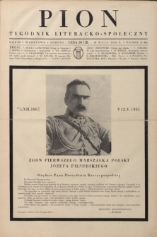 Pion : tygodnik literacko-społeczny R. 3, Nr 21=86 (25 maja 1935)