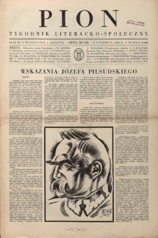 Pion : tygodnik literacko-społeczny R. 3, Nr 23=88 (8 czerwca 1935)