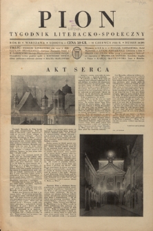 Pion : tygodnik literacko-społeczny R. 3, Nr 24=89 (15 czerwca 1935)
