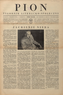 Pion : tygodnik literacko-społeczny R. 3, Nr 26=91 (29 czerwca 1935)