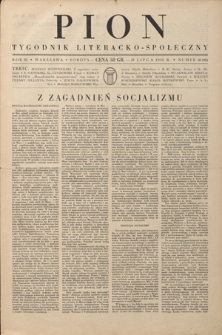 Pion : tygodnik literacko-społeczny R. 3, Nr 30=95 (27 lipca 1935)