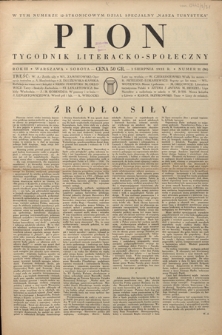 Pion : tygodnik literacko-społeczny R. 3, Nr 31=96 (3 sierpnia 1935)