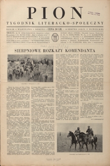 Pion : tygodnik literacko-społeczny R. 3, Nr 32=97 (10 sierpnia 1935)