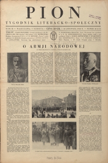 Pion : tygodnik literacko-społeczny R. 3, Nr 46=111 (16 listopada 1935)