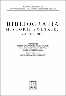 Bibliografia Historii Polskiej za Rok 2017
