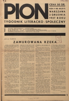 Pion : tygodnik literacko-społeczny R. 5, Nr 48=217 (2 grudnia 1937)
