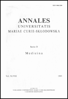 Annales Universitatis Mariae Curie-Skłodowska. Sectio D, Medicina. Vol. 48 (1993) - Spis treści